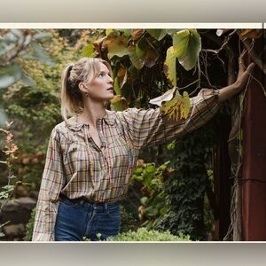 Doen Billie Jean Top in Rainbow Plaid